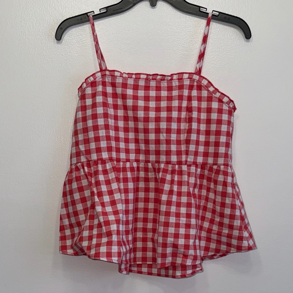 Love on a Hanger Red and White Checkered Top